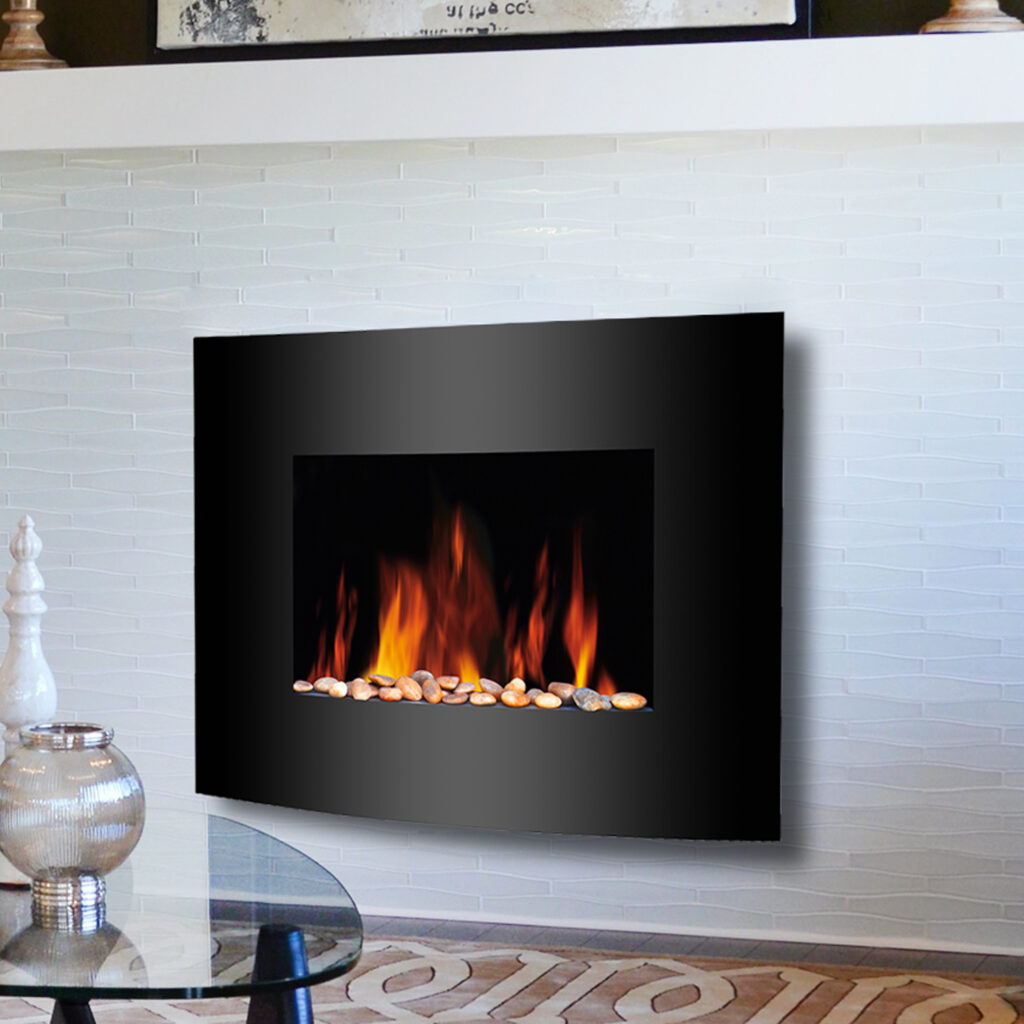 Glowmaster Warwick Curved Wall Mounted Electric Glass Fireplace Glowmaster UK Glowmaster Warwick Curved Wall Mounted Electric Glass Fireplace Glowmaster UK